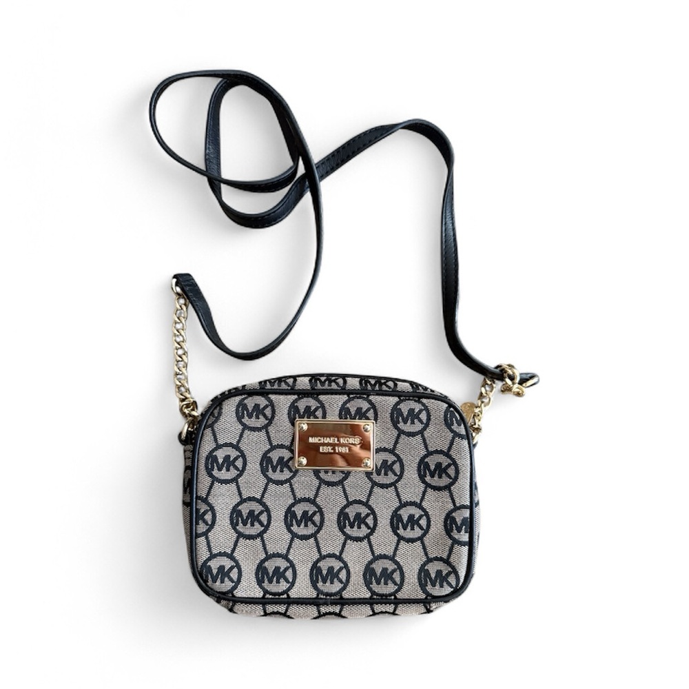 Michael Kors Black and Cream Logo Crossbody Bag